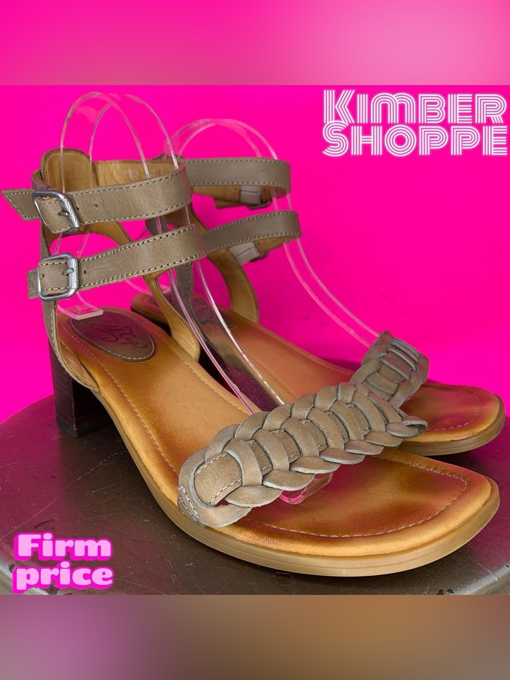 Sperry Gold Cup Vivian Mora Tan Leather Ankle Strap Heeled Sandal US 8.5 UK 6